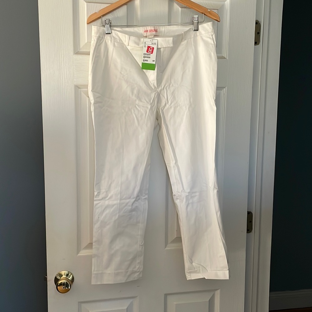 H&M white crop pants